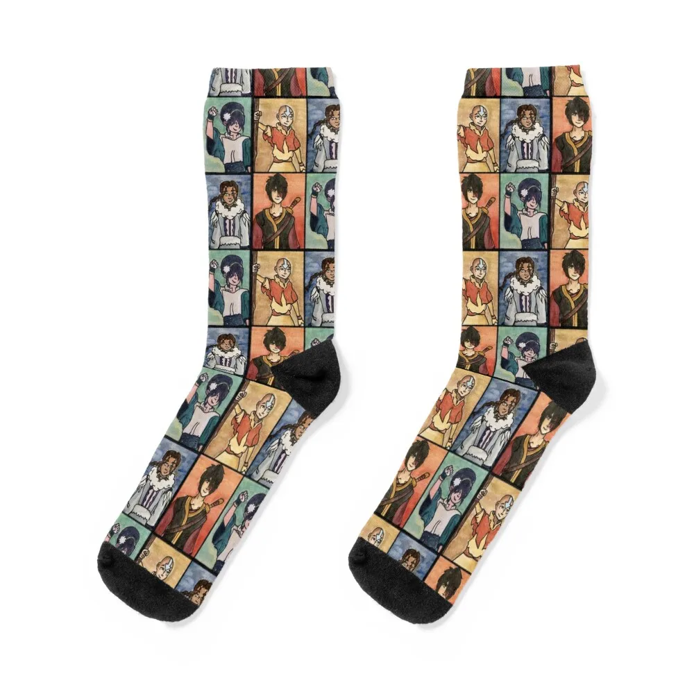 

The Last Paintbender: Avatar Stained Glass Art Socks hiphop New year's new year Women's Socks Men's