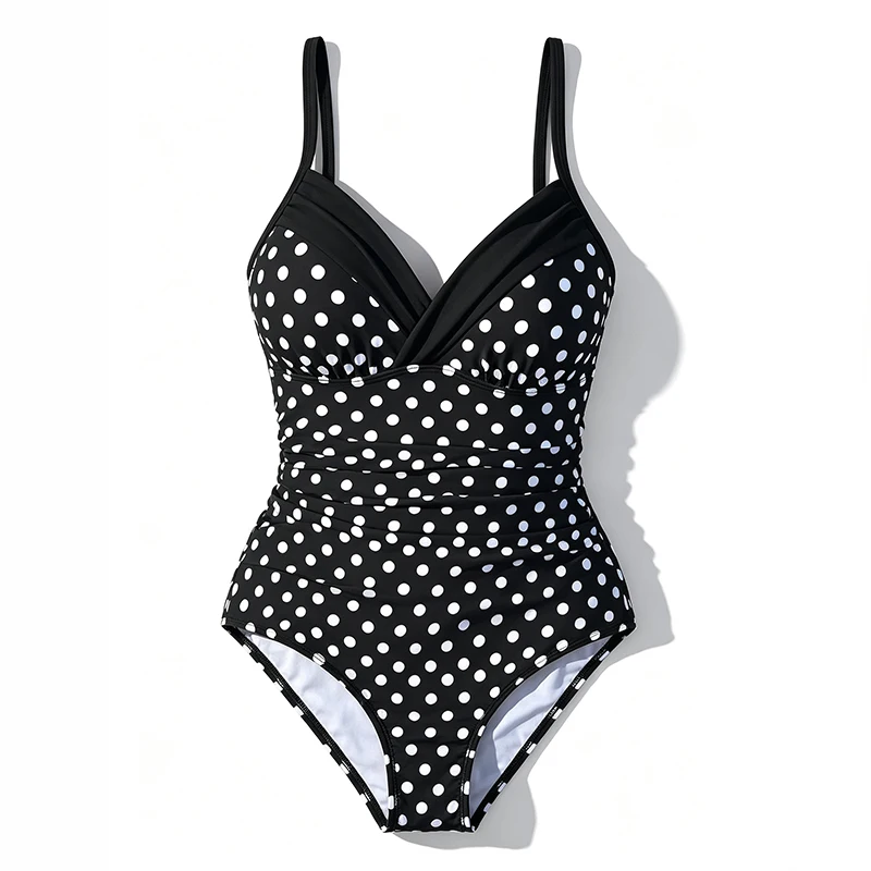 Sexy Black Leopard Print Gradient Swimwear Women 2026 V Neck Tummy Control One Piece Swimsuit Large Size Beach Bathing Suits
