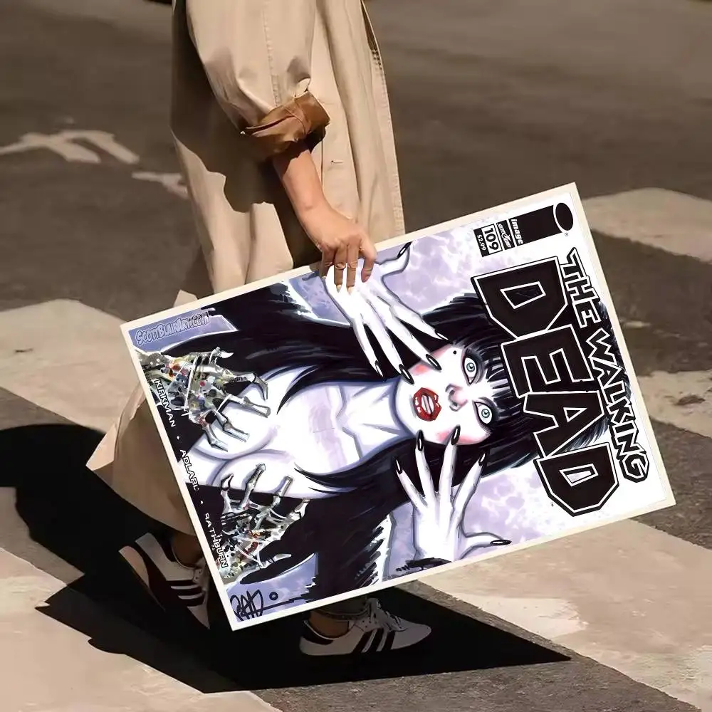 فيلم E-Elvira عشيقة الظلام المشارك ذاتية اللصق الفن ورقة مقاومة للماء ملصق مقهى بار غرفة جدار ديكور #5