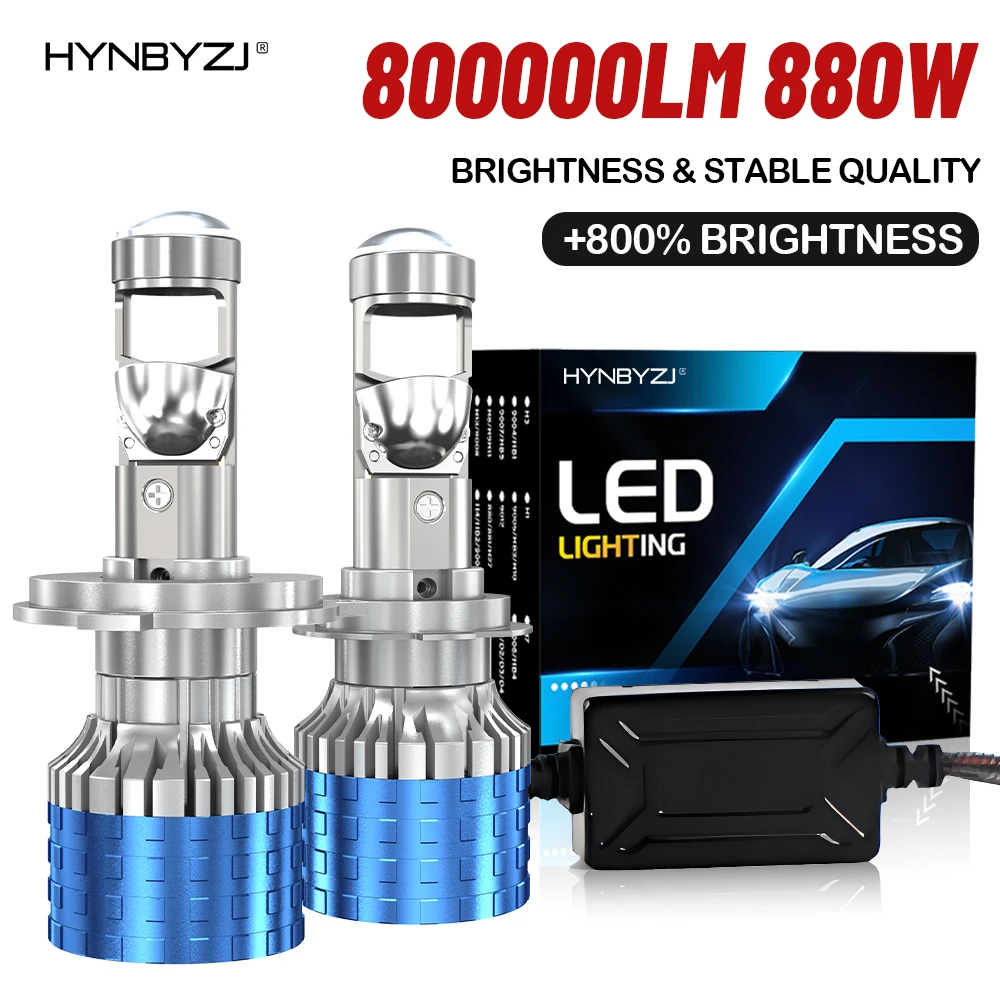 

HYNBYZJ 800000LM H4 LED Projector Headlamp 880W H7 LED Headlights H8 H9 H11 9005 HB3 9006 HB4 6000K Canbus LED Lights For Car