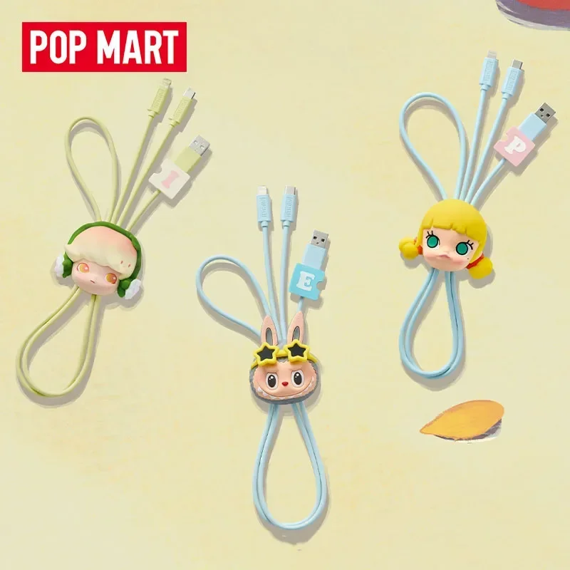 

POP MART Hand In Hand Series Two In One Data Cable Blind Box Toy Kawaii Anime Action Figure Caixa Caja Surprise Mystery Box Doll