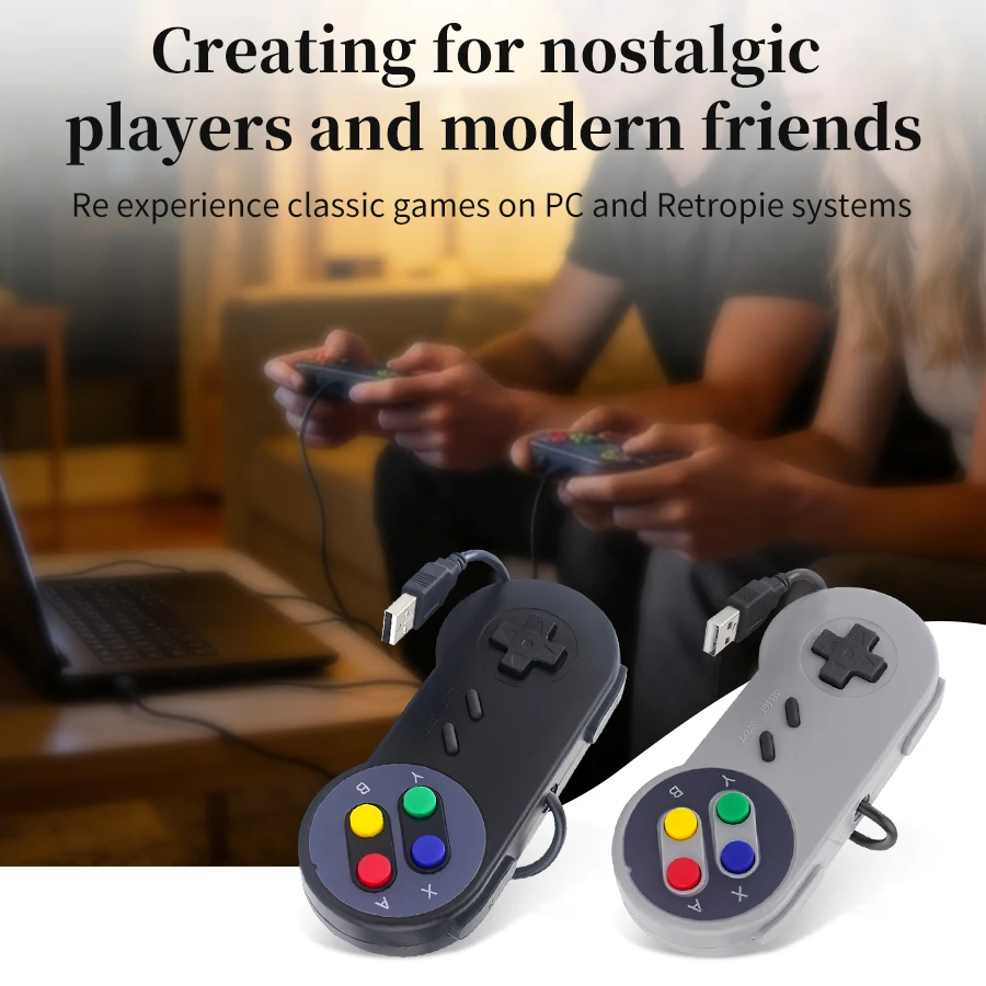 USB Retro Gamepad for PC NESPi RetroPie High Sensitivity Wired Game Controller for Raspberry Pi 5 4 3 2 B Zero Gaming Joystick