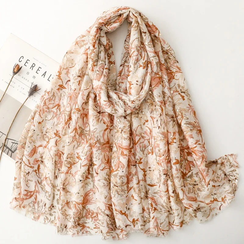 

Роскошный женский вискозный шарф, вентилируемая летняя пляжная шаль, хлопково-льняная шаль с кисточками, пашмина, мусульманский хиджаб, женский тюрбан