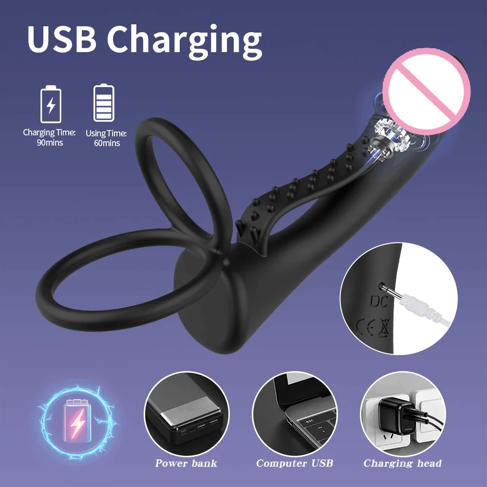 Vibrator Strap-on Anal Plug Dildo Men Couples Bullet Vibrator Sex Toys Penis Ring Double Penetration Vaginal Anal Plugs Adult