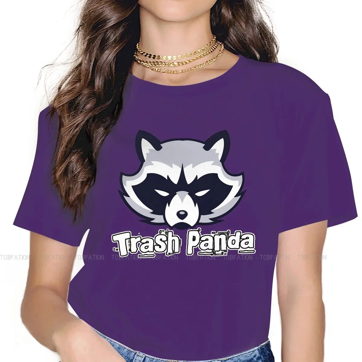 Raccoon In North America Cute TShirt for Woman Girl 4XL Lover Trash Panda Humor Leisure Tee T Shirt High Quality Loose