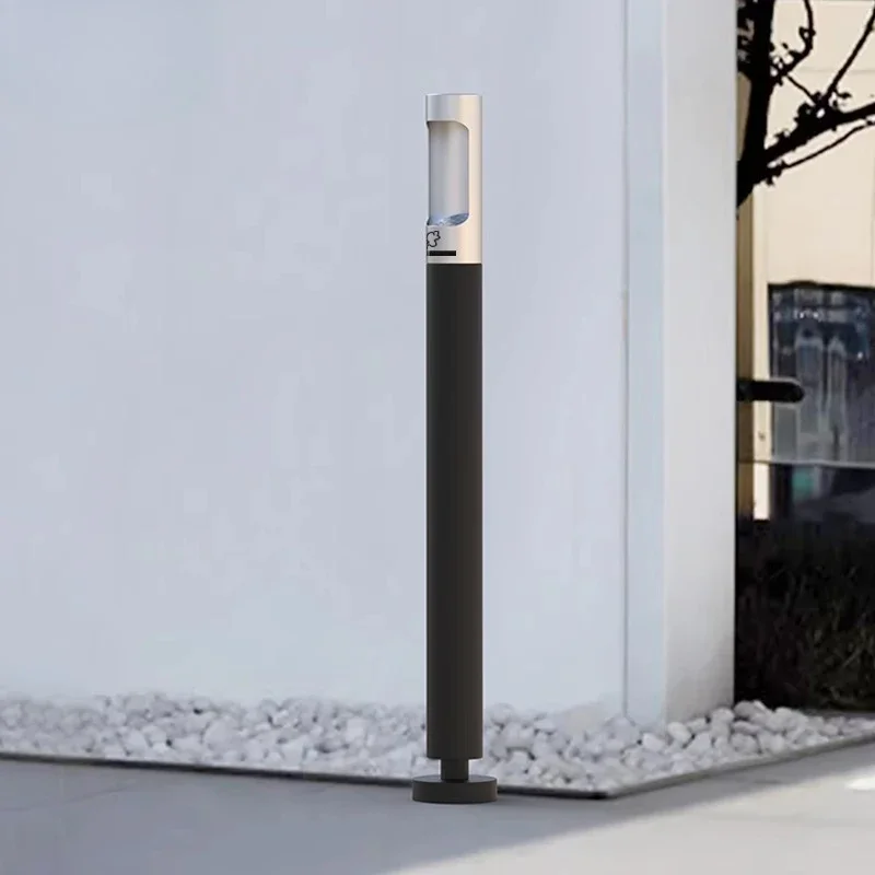Vertical ash column, outdoor smoking area cigarette butt collector stainless steel ashtray custom
