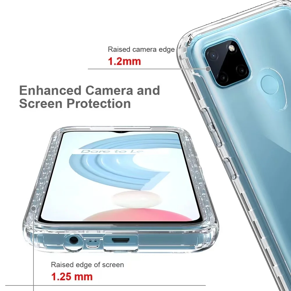 2 ni 1 360 Highly Transparent Gradient Color Case Xiaomi Redmi 10C 10A  9C Note 10 10s 11 Pro Plus 5G  10 2022 K40 Poco F3 Case