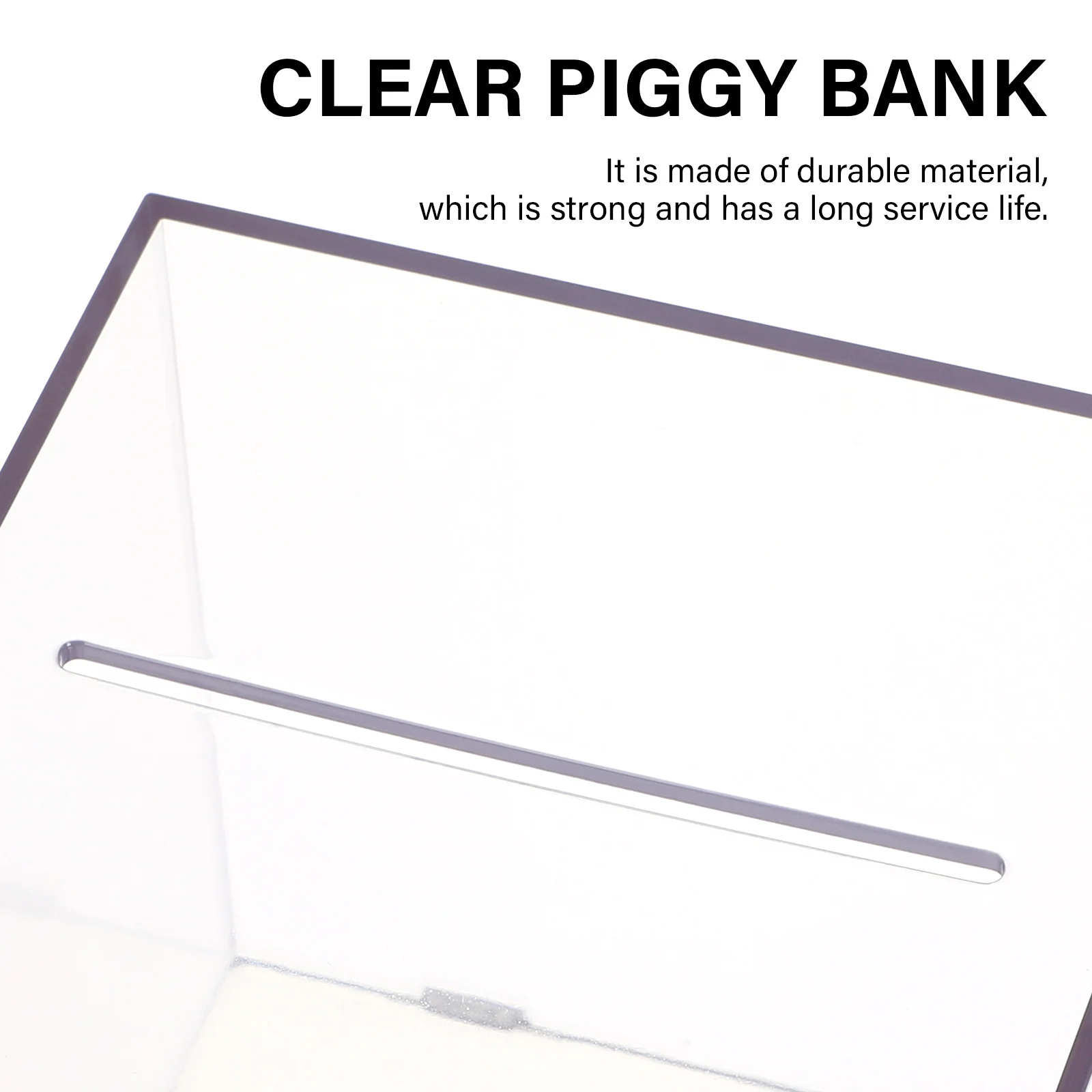 

1pc Transparent Saving Bank Acrylic Coin Container Desktop Kids Piggy Bank Compact Money Storage Home Accessory
