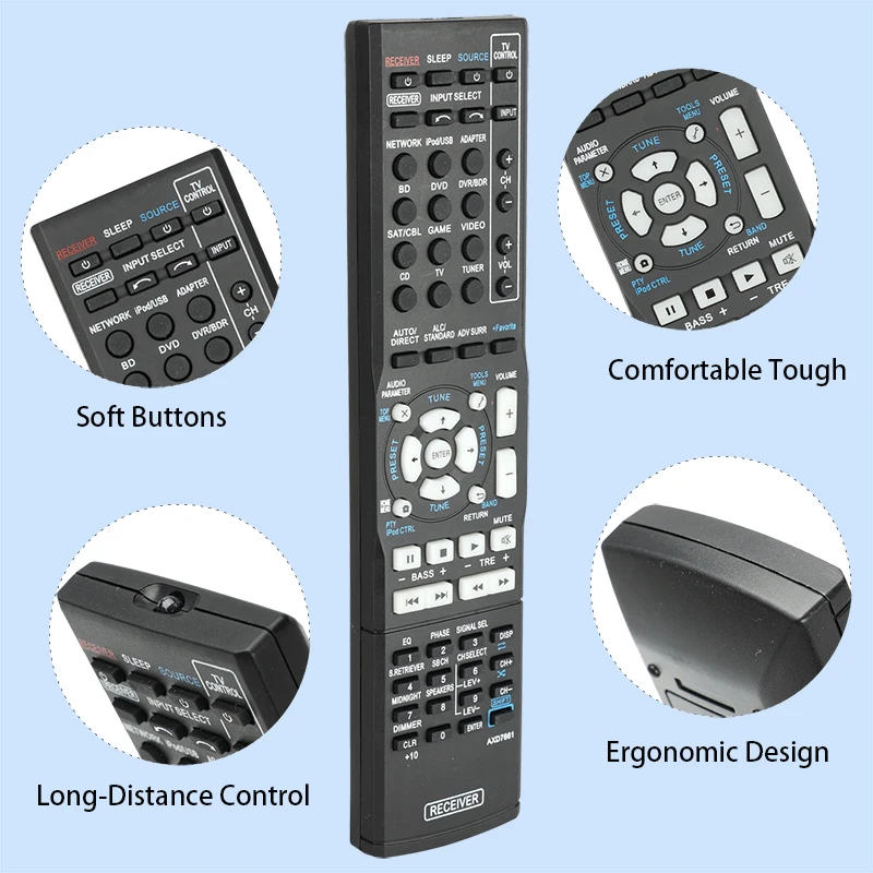 AXD7661 Remote Control For Pioneer AV Receiver VSX-42 VSX-421 VSX-422 VSX-521 VSX-527 VSX-822 VSX-827 VSX-921 VSX-1019 VSX-1022