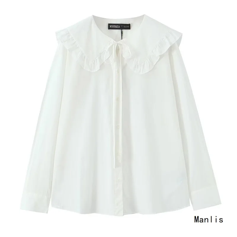 

Европейский и американский стиль2025Новая модная и элегантная женская рубашка из поплина