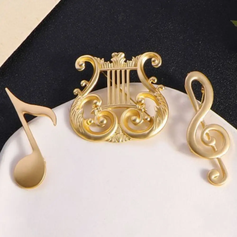 

Creative Retro Exquisite G Clef Brooch Music Instrument Alloy Vintage Gold Jewelry Unisex Fashion Backpack Decoration