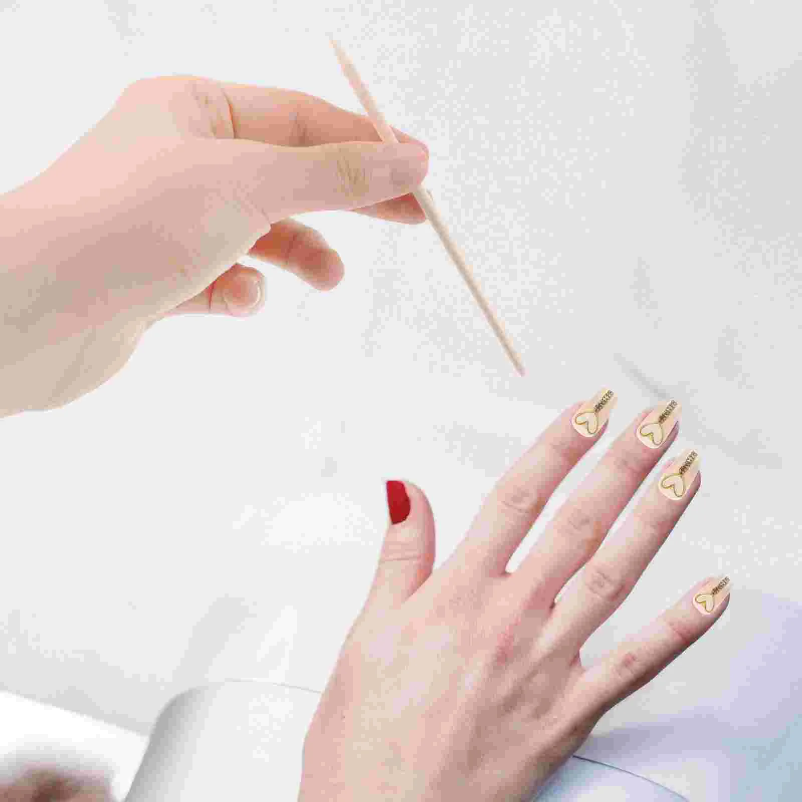 100-delige nagelpuntboorstokgereedschap voor manicure nagelriemschuiver toolkit houten stokken