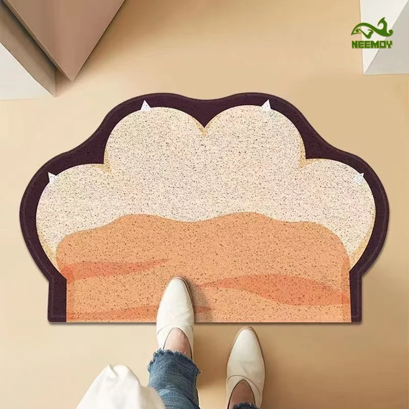 

Creative Cute Bear Mat Claw Silk Circle PVC Entry Floor Mat for Home Entrances Cutable Anti Slip Entry Floor Mat Household Items