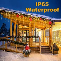NEW Solar Christmas Icicle Lights 162 LED 8 Modes Waterproof Curtain String Lights for Outdoor Garden Room Holiday Lighting 6