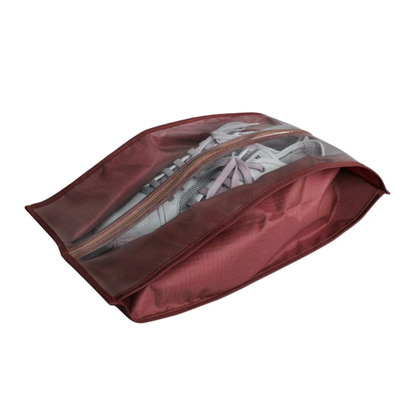 Sac de rangement pour chaussures avec fermeture éclair, sacs de voyage portables, poussière verde, poudres, imperméable, réutilisable, vêtements, chaussures