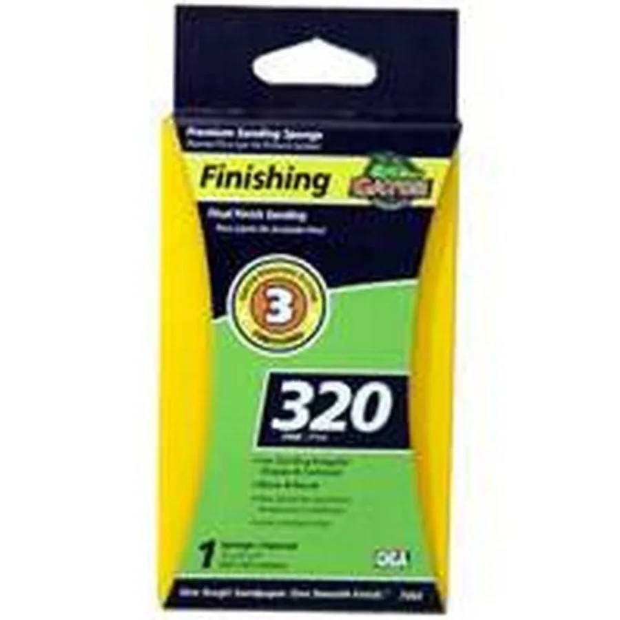 

Jumbo Sanding Sponge Large 3 x 5 x 1 Inch 320-Grit for Smooth Finishing on Wood Plastic Metal Surfaces