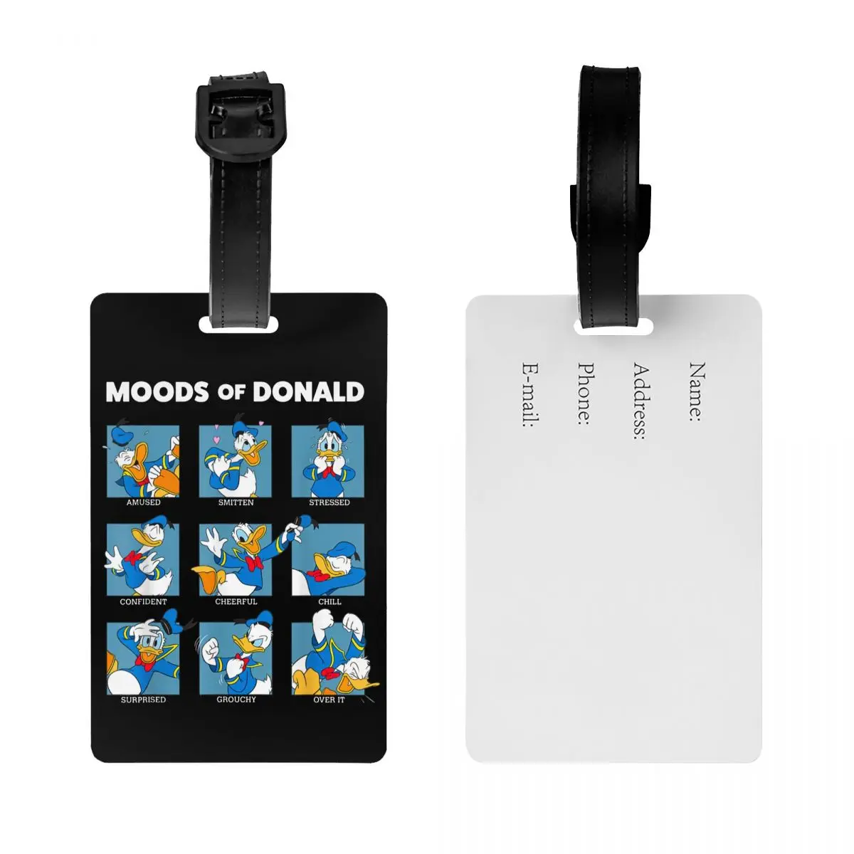 Mouse And Friends Moods Of Duck Luggage Tag With Name Card Privacy Cover ID Label for Travel Bag Suitcase