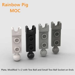 Rainbow Pig MOC Particles 14419 Plate Modified 1 x 2  Building Blocks DIY Compatible Assembles Story Educational Gift Toys