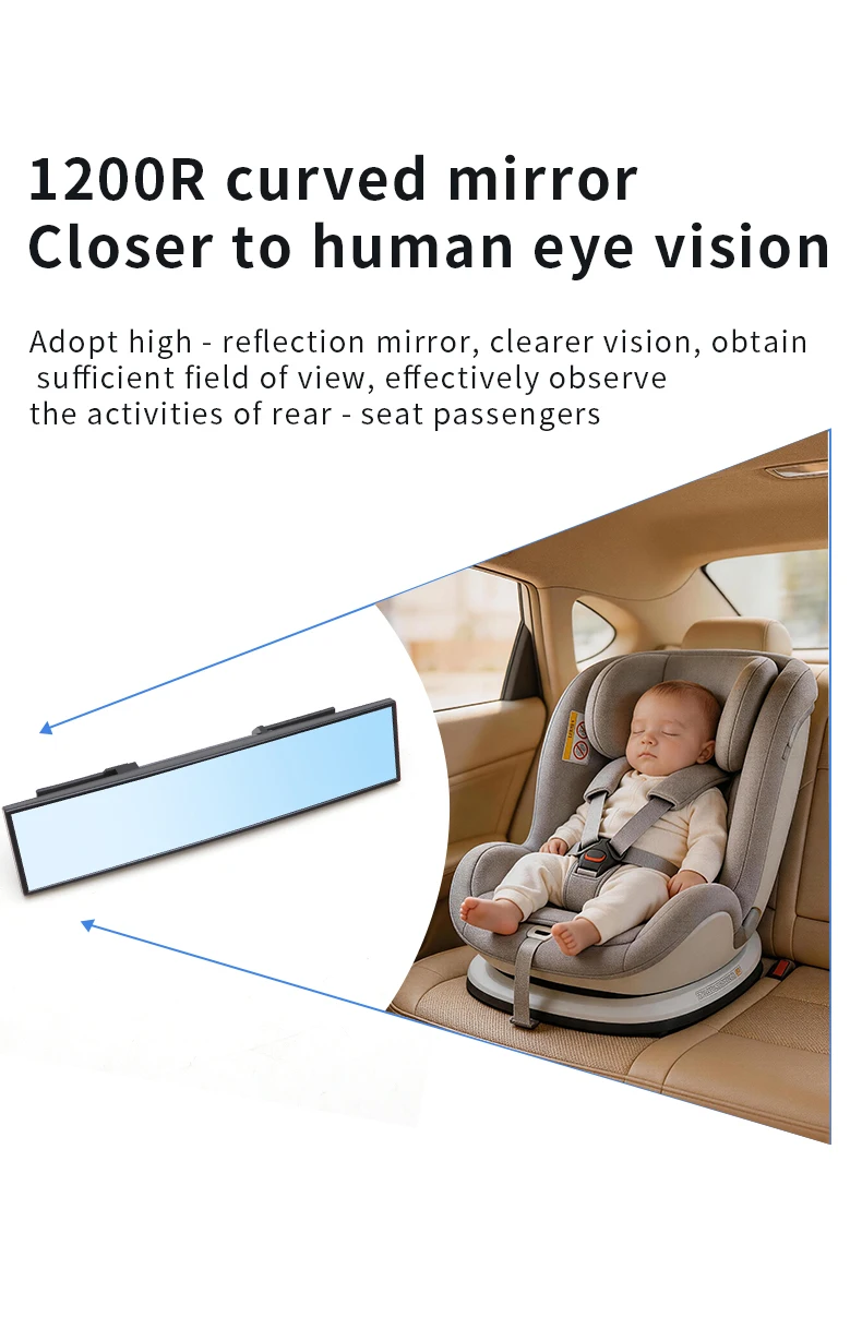 Weitwinkel-Toter-Winkel-Hilfsspiegel, Ultraklarer Baby-Beobachtungsspiegel, Universeller Auto-Innenraum-Sicherheitsmonitor für Kleinkinder – Detail 4