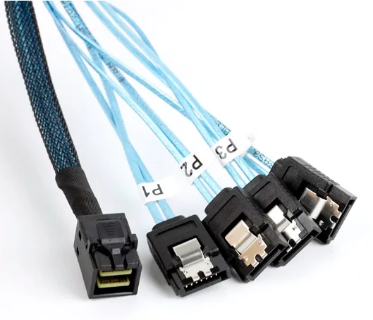 SFF8643 to 4x SATA Data Cable – Forward/Reverse Compatible, for SAS Backplane & HDD Cage