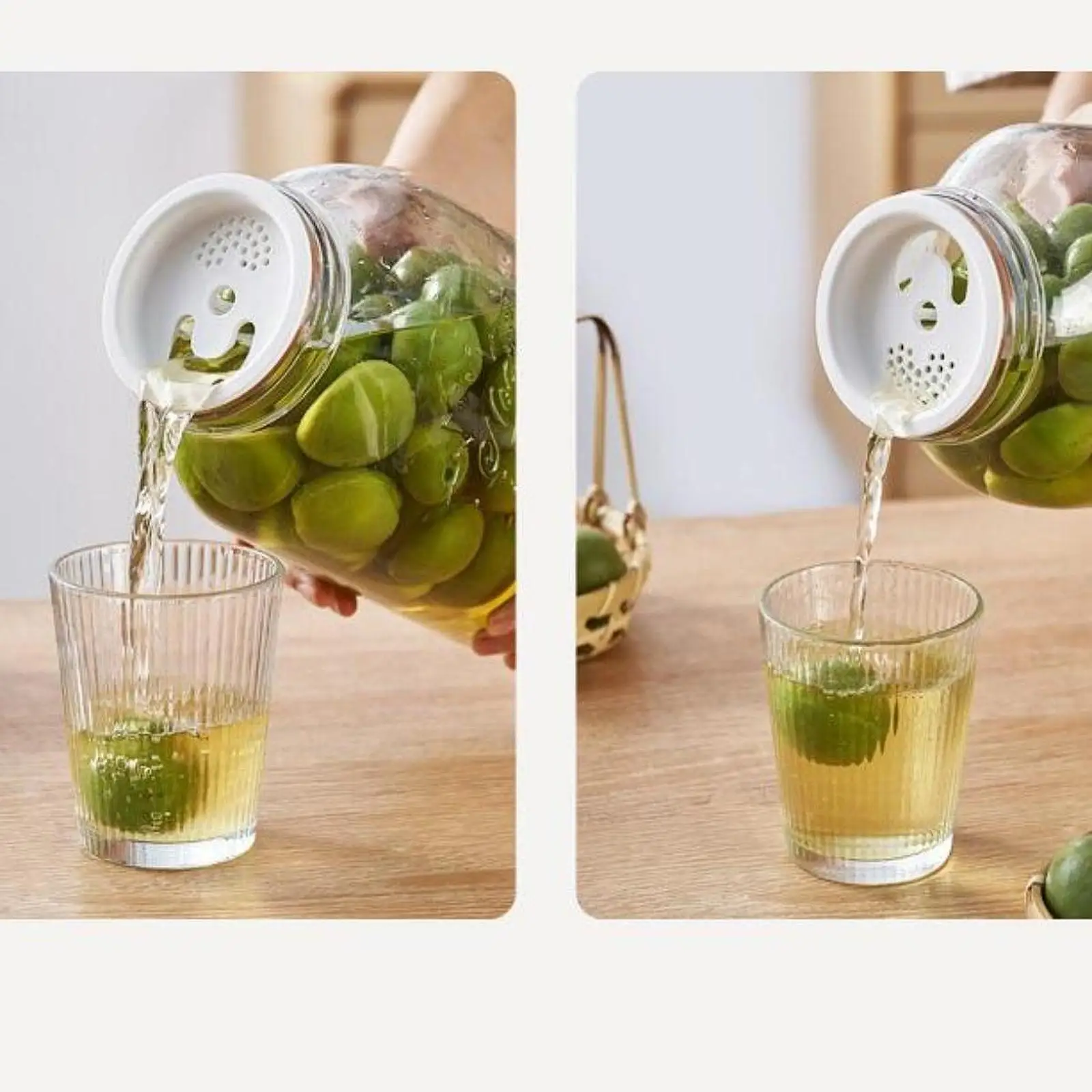 Pickle Jar Airtight Multipurpose Storage Canister Portable Transparent Leakproof Automatic Exhaust for Olive Gherkin Chilli