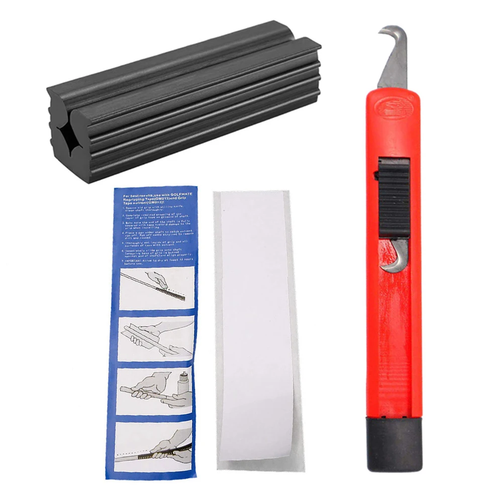 Golf Club Grip Repair Kit Hook Blade Golfs Grip Dismantling Assembly Set Rubber Vise Clamp for Golf Club Regripping