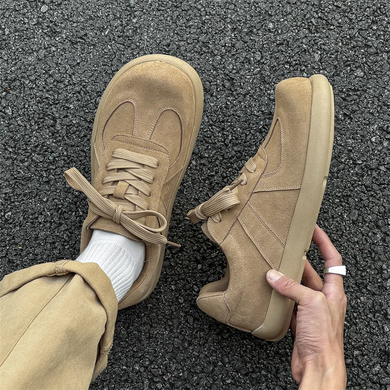 

Новые мужские кроссовки с широким носком, дышащие, из кожи и ткани, с нескользящей износостойкой подошвой, оригинальные, для активного отдыха и спорта