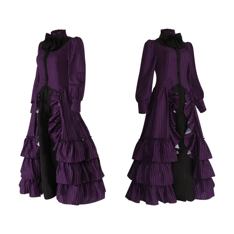 

COSda@halloween Costumes for Women Medieval Victorian Dress Renaissance Gothic Lace Queen Purple Princess DressCOSda@