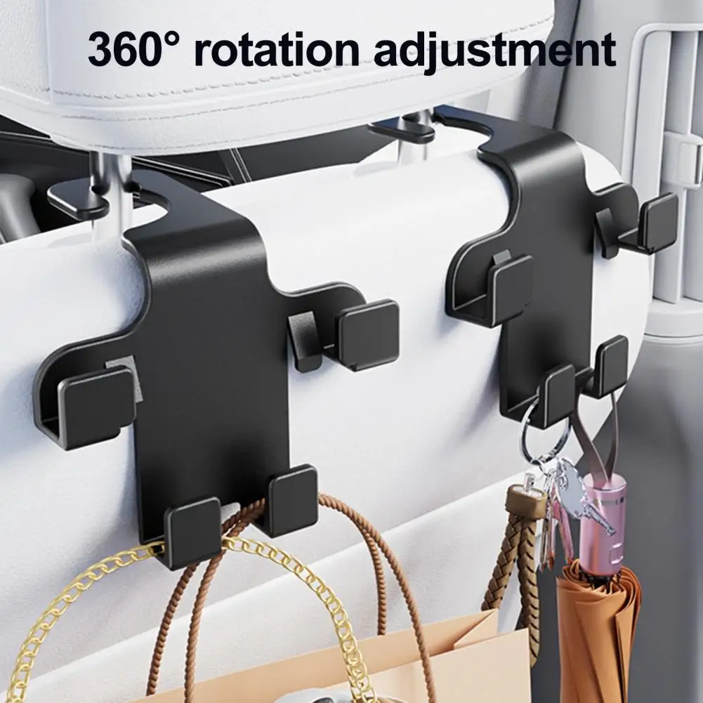 Heavy Duty Car Hooks Car Seat Headrest Hooks Multifunctional Back Seat Organizer Durable Auto Hangers for Bags Groceries