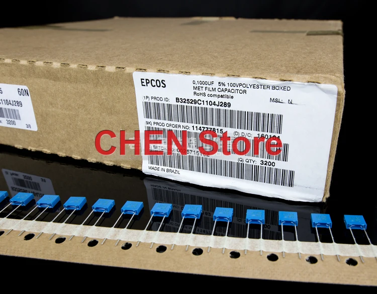 

50 шт. бразильские EPCOS B32529 0,01 мкФ 1NF 1N5 1N8 2N2 3N3 4N7 6N8 22NF 27NF 33NF 39NF 47NF 56NF 68NF 82NF 100V 5% синий пленочный конденсатор