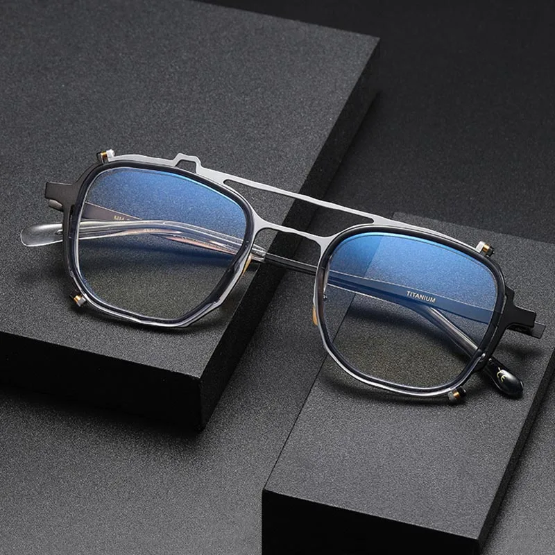 

Pure Titanium Glasses Frame for Men Square Eyewear Male Classic Full Optical Prescription Eyeglasses Spectacles Frames