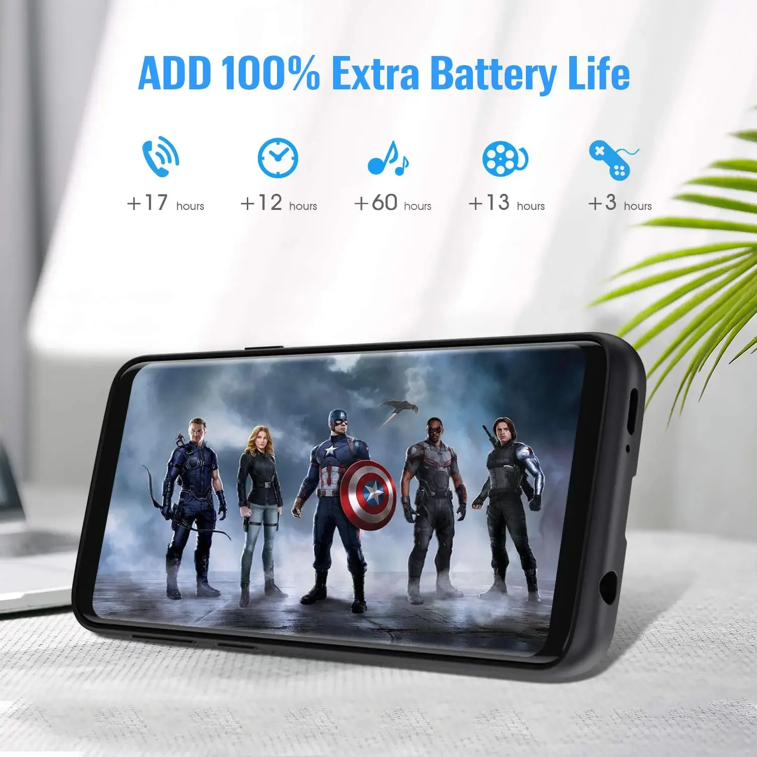 6000mAh Battery Case for Samsung Galaxy S9 Portable Charging  External Battery Pack Rechargeable Charger Case Backup Power Bank