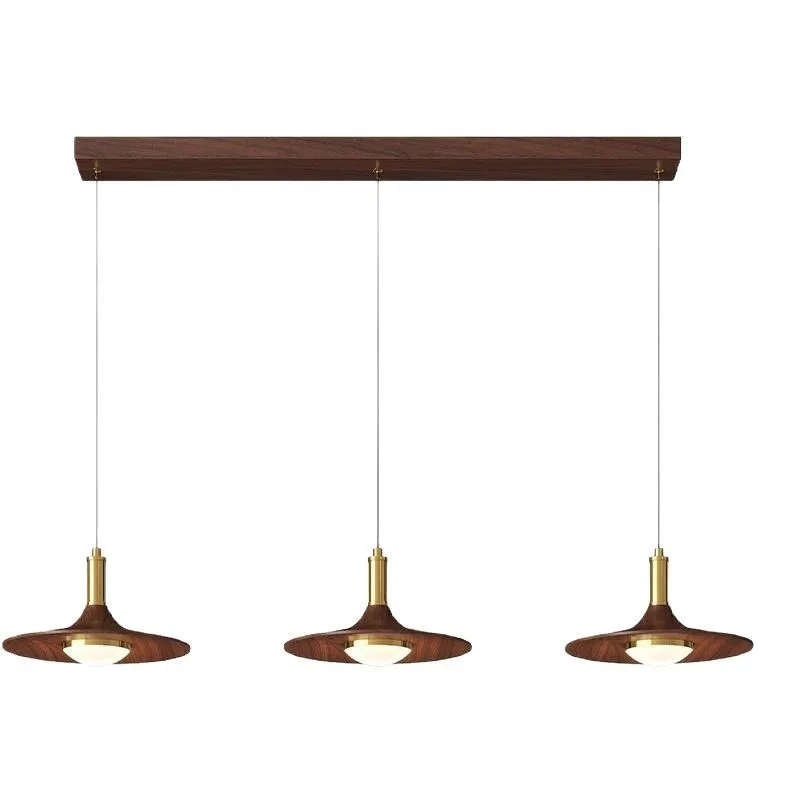 

Medieval style restaurant chandelier 2025 new vintage walnut color table lamp three-head bar chandelier