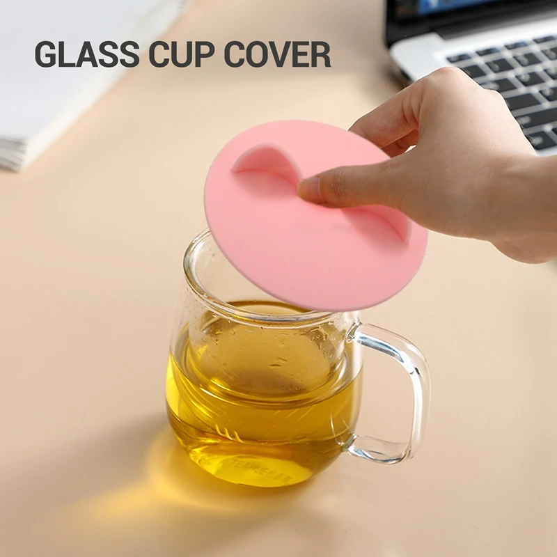 Glass Cup Cover 6 Pcs Cat Ear Silicone Anti Dust Cup Lids Tea Mug Topper Cover For Coffee Cup Covers For Drinks