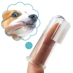 Cepillo de dientes súper suave para mascotas, cepillo para perros de peluche, herramienta para el cuidado de los dientes del sarro del mal aliento, limpieza de perros y gatos, suministros para mascotas de gel de sílice