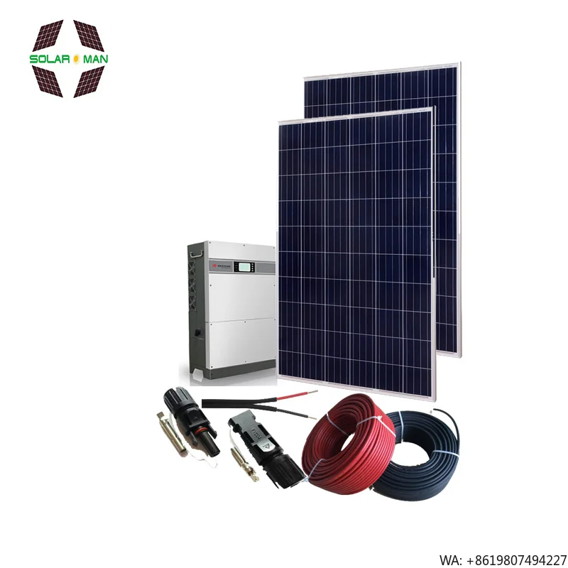 Solarman On-Grid Solar Panel System High Quality 1kw 2kw 3kw 5kw Home Solar Energy System Growatt Inverter MPPT 6kw 8kw