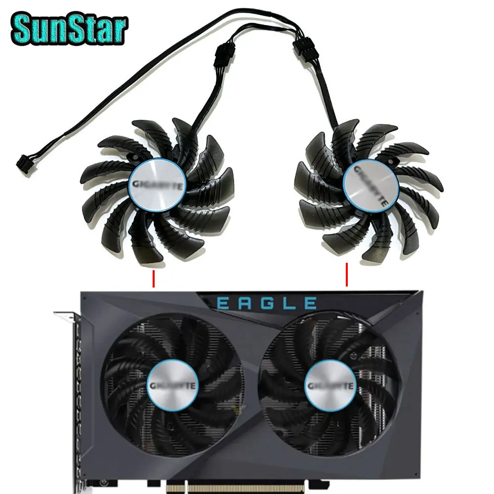 NEW Original RX 6400 T128010SU PLD08010S12HH 75MM Video Card Cooling Fan For GIGABYTE Radeon RX 6400 RX 6500XT EAGLE OC GPU Fan