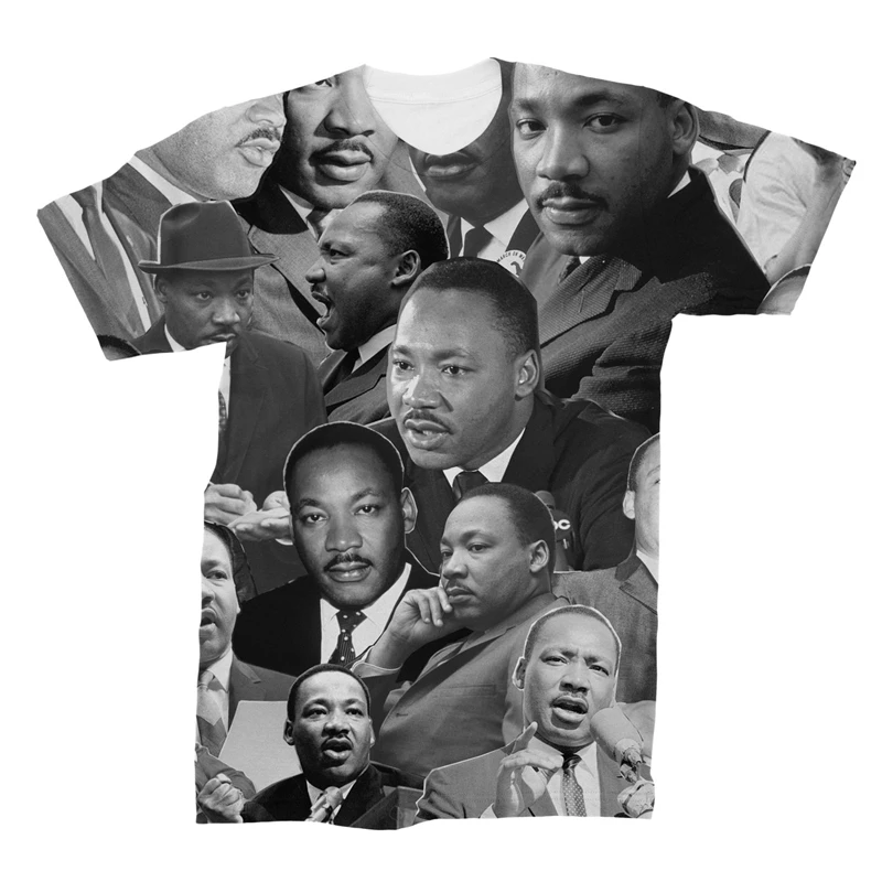 New Martin Luther King 3D Printed T-shirt Male Summer Fashion Men Women Cool T-shirts Street Hip-hop Clothing Top Quality Shirt