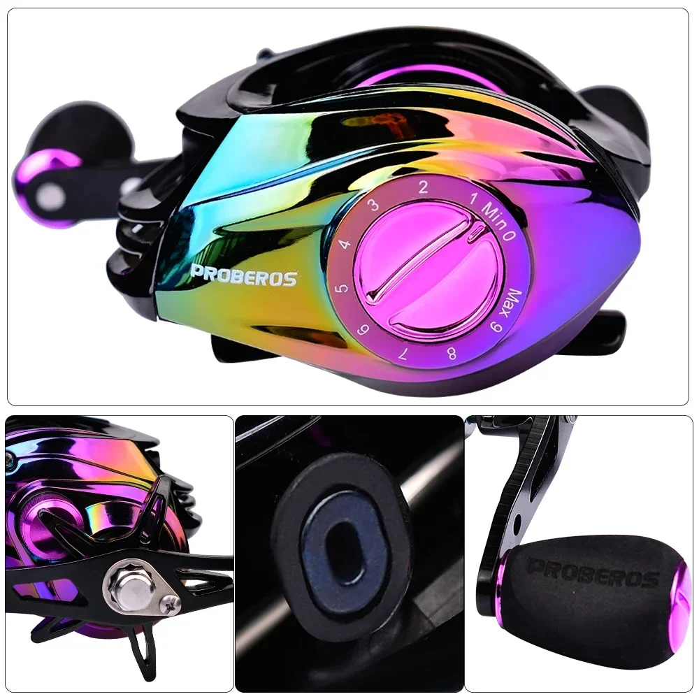 ZWICKE 1PCS 9+1BB Metal Spool Bait Casting Reel 10KG Max Drag Baitcasting Reel 7.2:1 High Speed Ultralight Colorful Fishing Reel