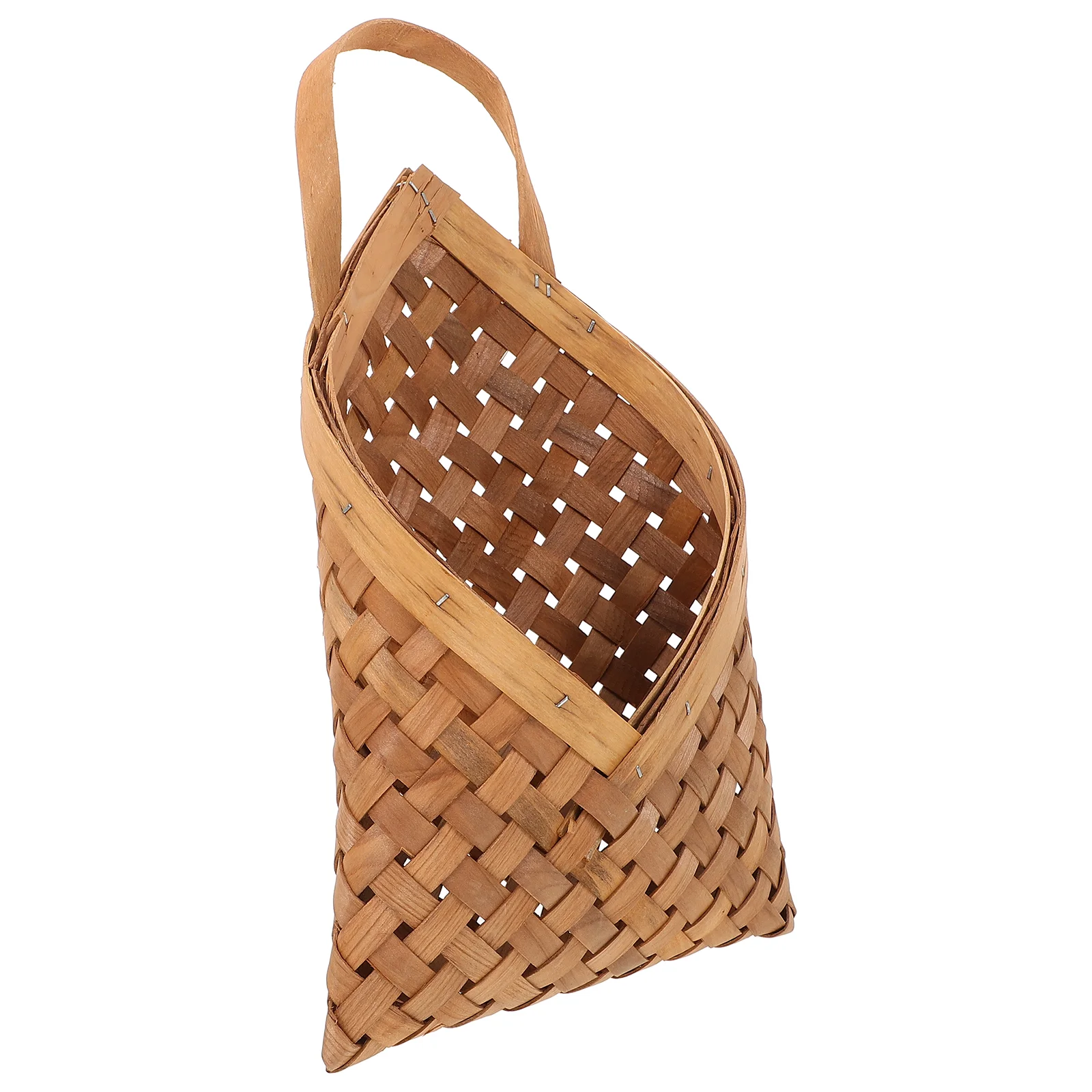 

Wicker Retro Flower Basket Tapestry Wall Hanging Storage Fruit Plant Light Brown Bamboo