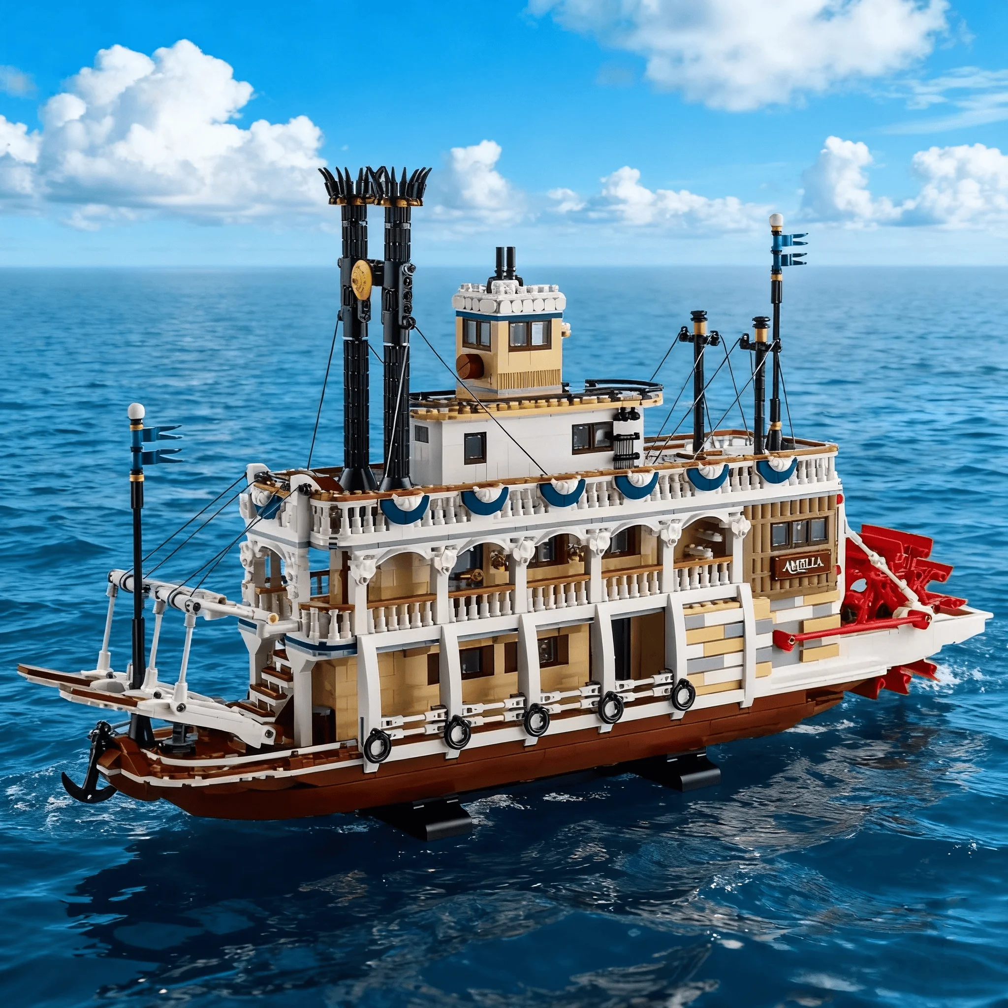 

Новинка 2026 года: креативный конструктор для сборки большой модели речного парохода, строительные блоки, игрушки-лодки из кирпичиков, подарки на день рождения