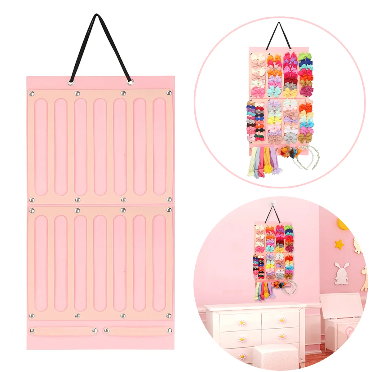 

Hair Accessories Organizer Wall Mounted Decoration Holder Girls Bedroom Hair Rope Clips Headbands Glasses Organizing Storage