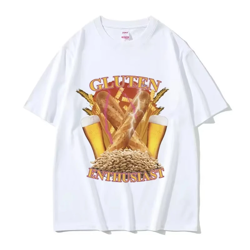 مضحك الغلوتين متحمس ميمي الجرافيك تي شيرت الرجال موضة القطن قصير الأكمام تي شيرت س الرقبة تي شيرت الشارع الشهير #2