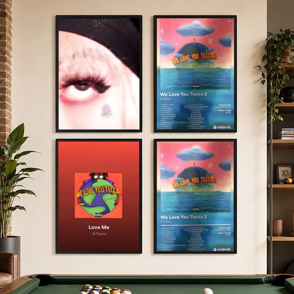 L-Lil Tecca Album Cover Art Poster Waterproof Peel And Stick Frameless HD Painting Matte PP Bedroom Living Room Wall Decor