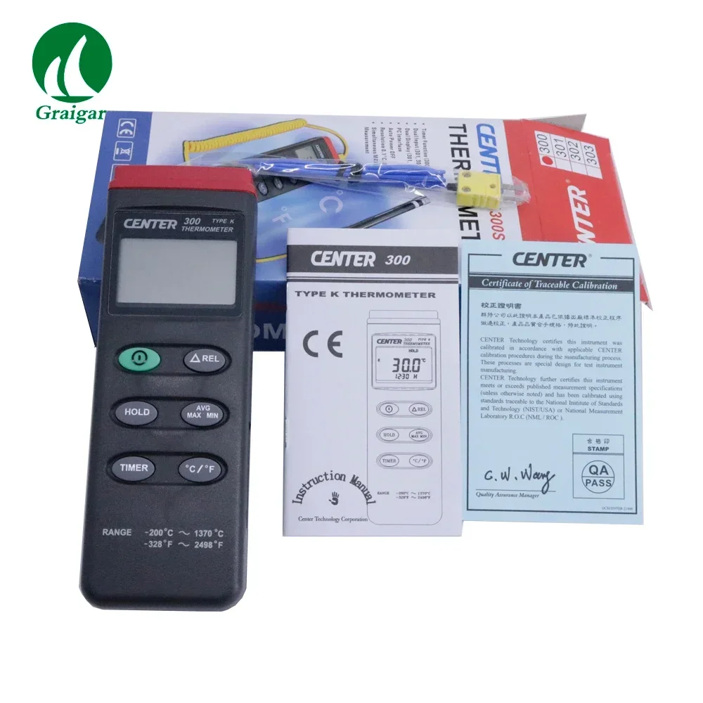 2026 New CENTER300 Digital Thermometer K Type Thermometer Resolution 0.1C CENTER-300 Measurement Tool