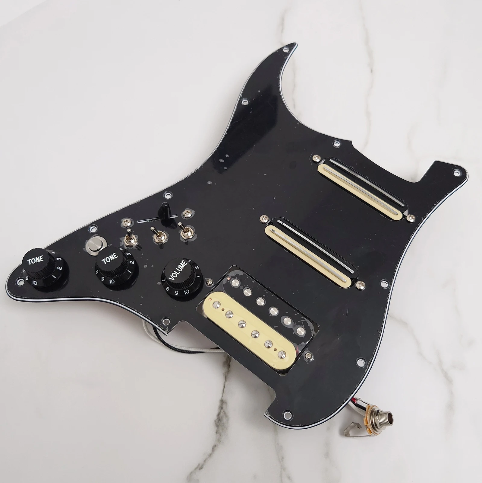 Left Handed SSH Guitar Prewired Loaded Pickguard Set,with Kill Switch Coil Splittin SSH Alnico 5 Humbucker Pickups for ST Guitar