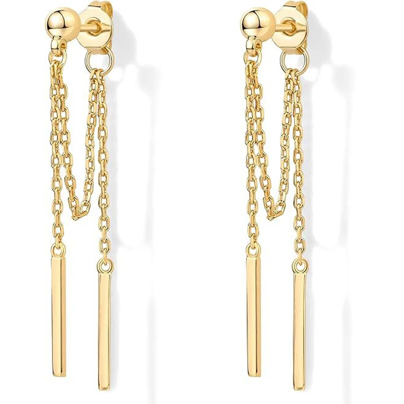 Women's 18K Gold Plated Drop Dangle Chain Earrings