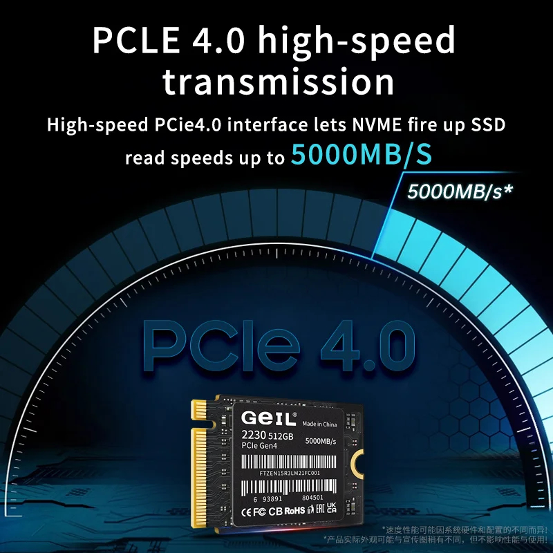 GeIL M2 SSD 512GB/1T P4L P3L Short Style Internal Solid State Drive NVME PCIE 4.0 Gen 4 M.2 2230 For STEAM DECK