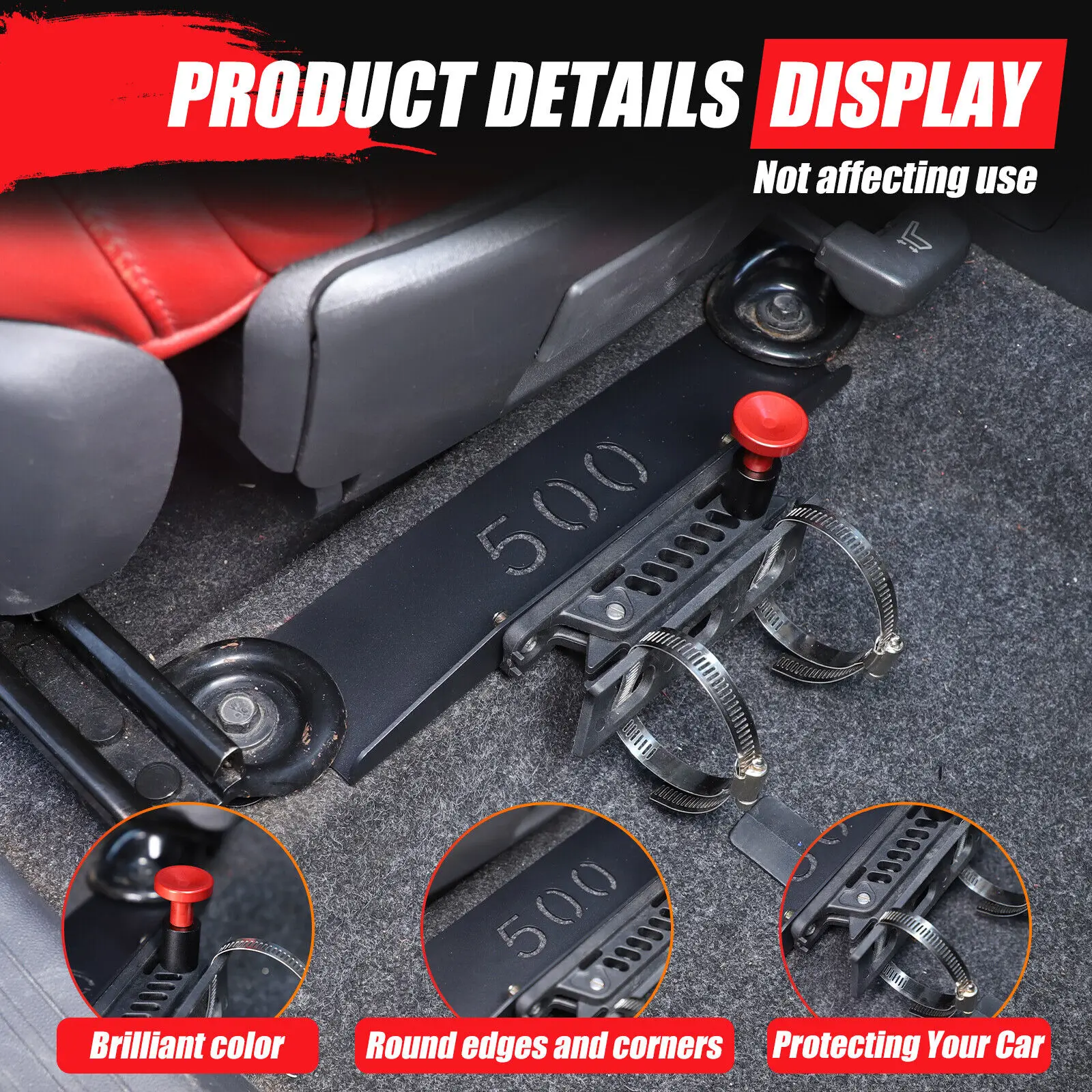 

Aluminum Alloy Car Passenger Seat Fire Extinguisher Bracket For Fiat 500 2016-24 Seat Flashlight Holder Axe Bracket Accessories