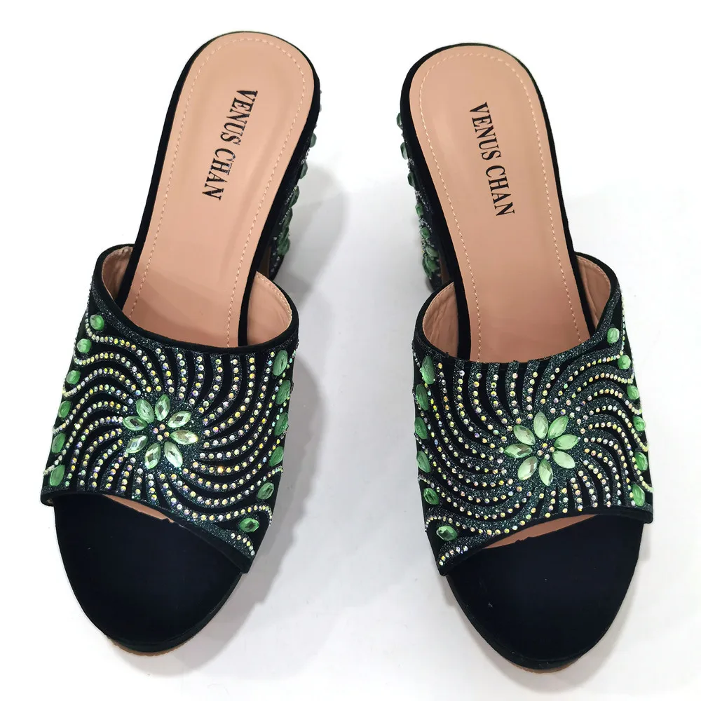 حقائب يد نسائية أنيقة جديدة باللون الأخضر أحذية حفلات الزفاف وحقيبة أحذية عمل خفيفة الوزن ومريحة مع حقيبة #2